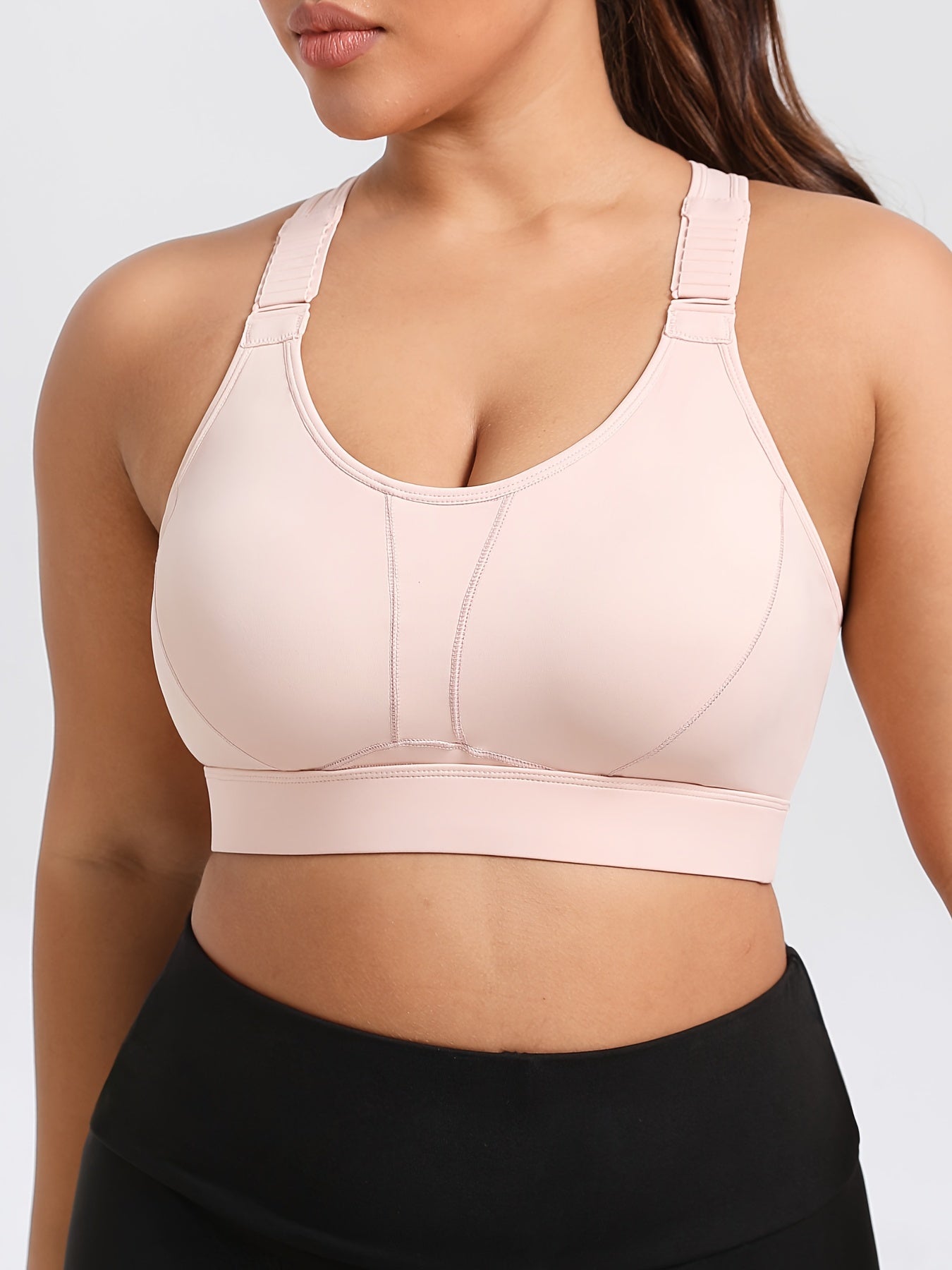 Women's Plus Size High Support Shockproof Sports Bra for Running Yoga