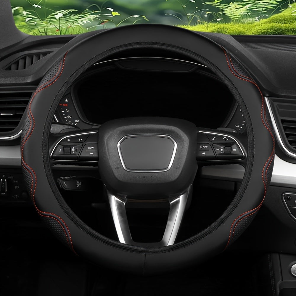 Universal Steering Wheel Cover Embossed Anti-Slip All-Season Car Interior