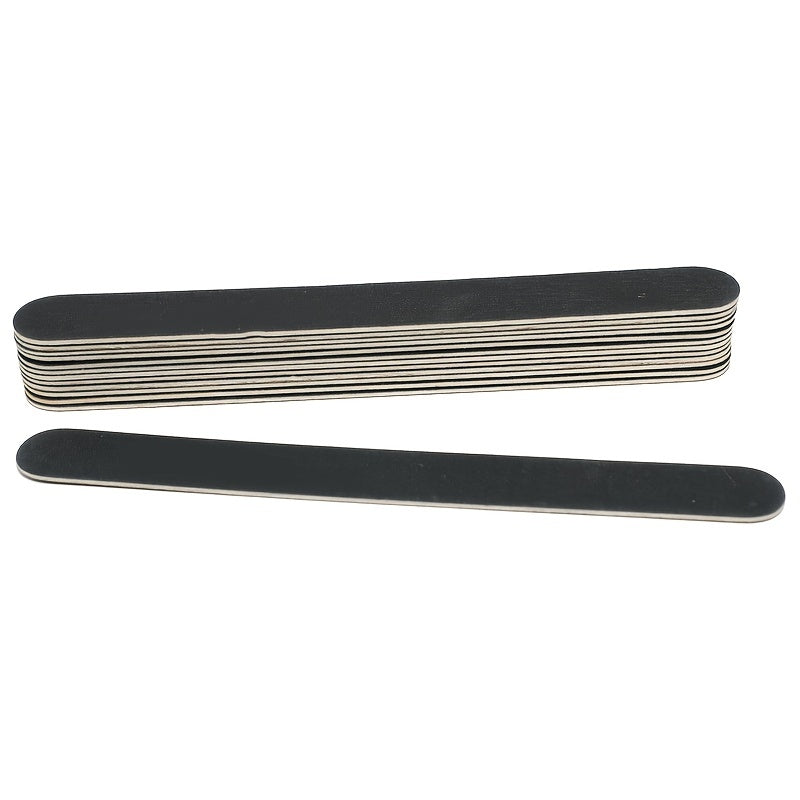 Professional Double-Sided Nail Files 5-Pack Black Emery Boards Manicure Pedicure
