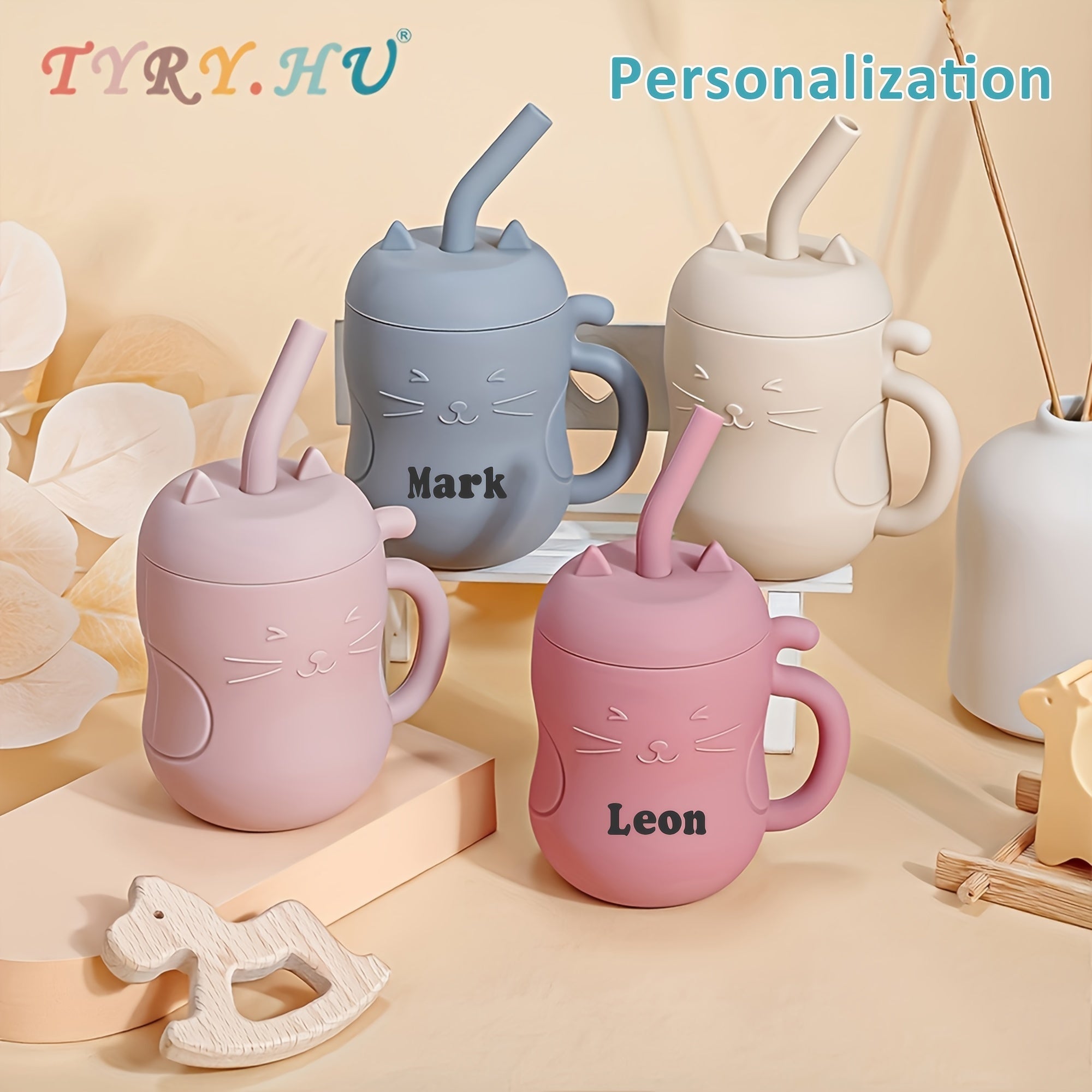 Kids Learning Cup 6oz Soft Rubber Training Cup with Lid Straw BPA Free