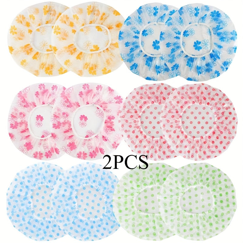 2 водонепроницаемые шапочки для душа для женщин, изготовленные из прочного ПВХ, устойчивые к маслам и парам, идеальны для использования в спа и салонах.