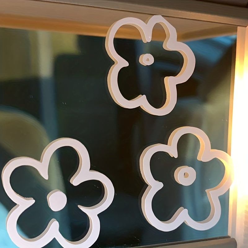 3-Piece Vinyl Floral Car Mirror Decal Set Waterproof Bumper Decorations