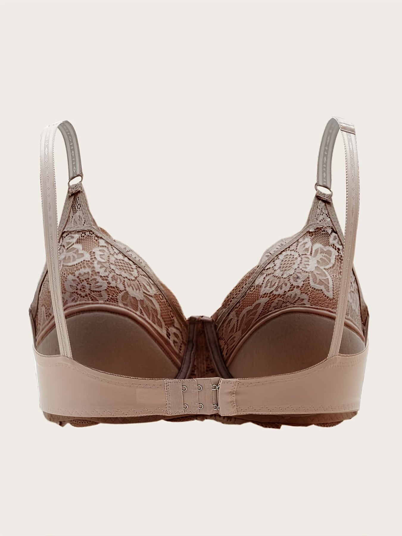 Ayollar uchun plussiz dantelli ko'taruvchi brassoy, ichki sim bilan va bir xil rangda, o'rta cho'zilish bilan nafis ko'rinishni ta'minlaydi.