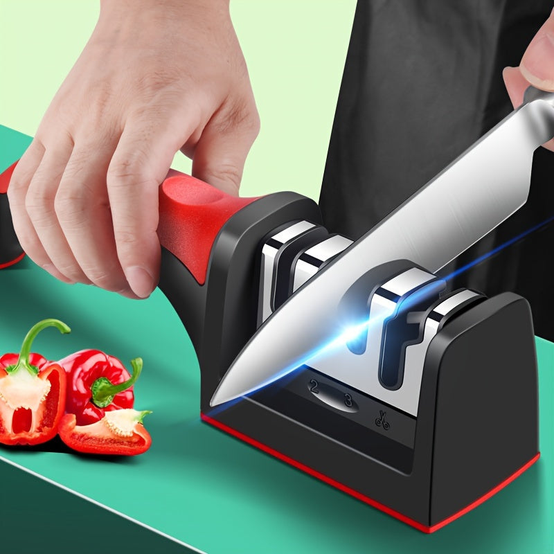 Kitchen Knife Sharpener 4-Stage Outdoor Use Tungsten Diamond Ceramic