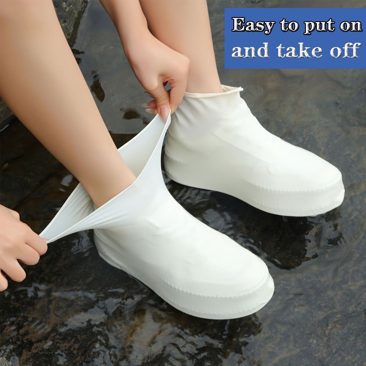 Unisex Waterproof Silicone Rain Boot Covers Reusable Durable Outdoor