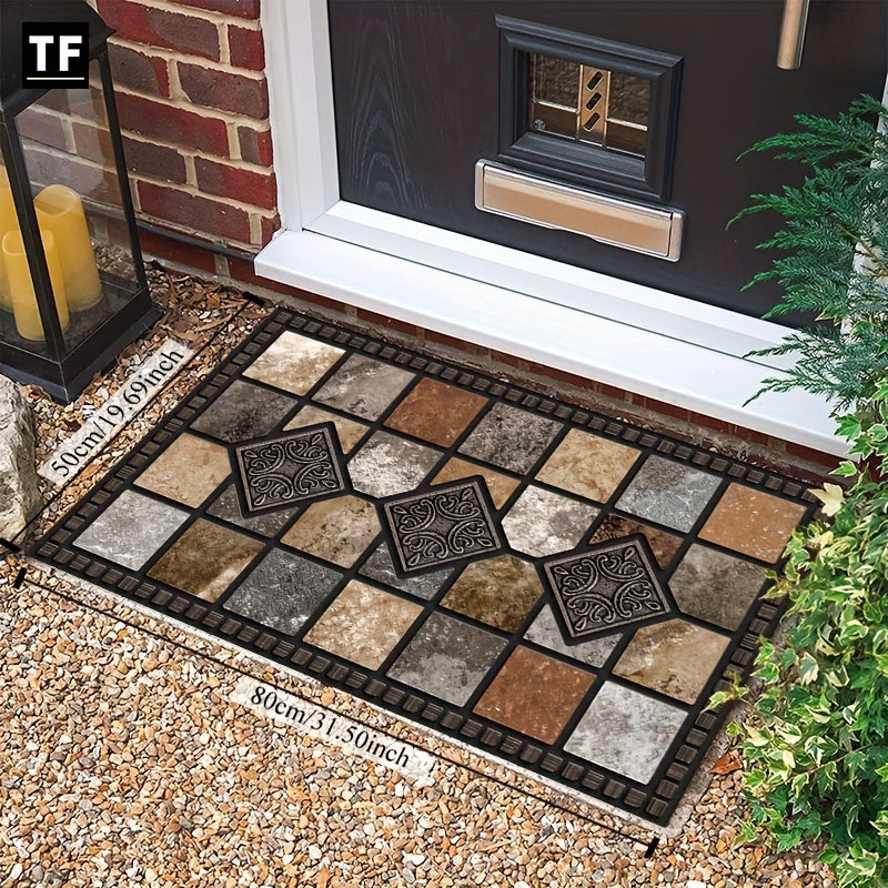 Античный геометрический каменный коврик, нескользящий ковер для зоны, для гостиной, спальни, кухни