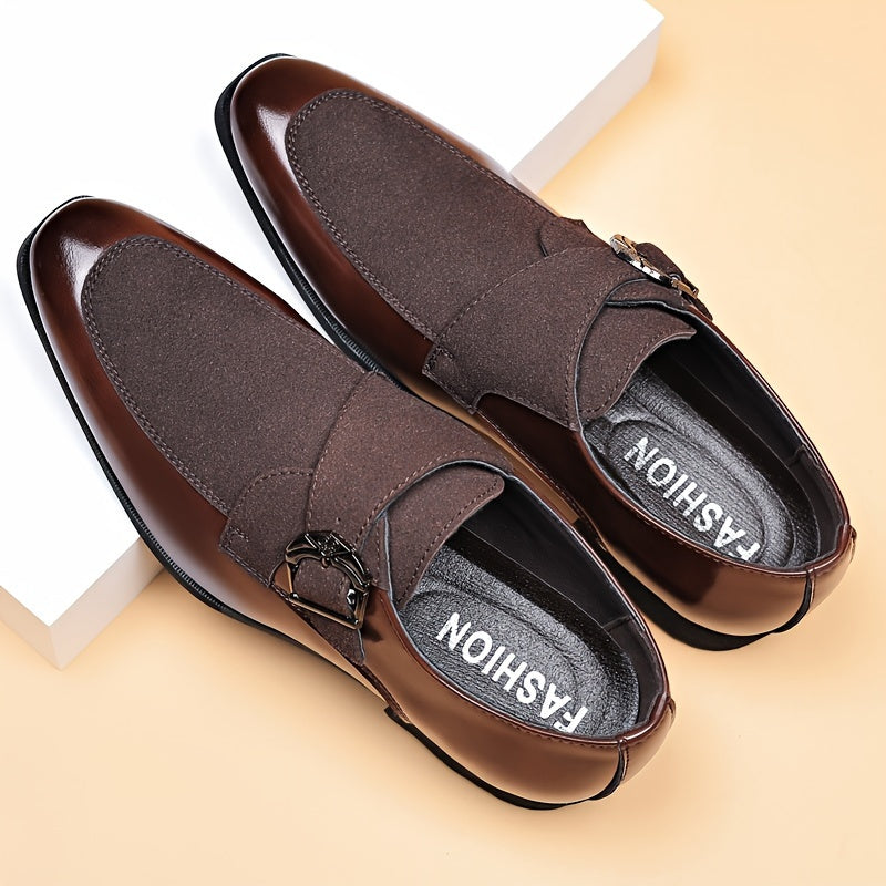 Katta o'lchamdagi erkaklar uchun vintage uslubidagi kiyim poyabzallari, sozlanadigan tasmalar va sirpanmaydigan kauchuk taglik bilan.