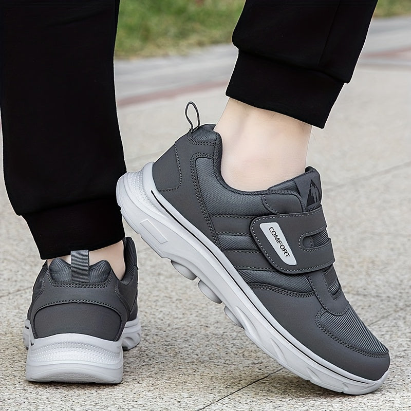 Men's Wide-Fit Breathable Fabric Slip-On Athletic Sneakers for Casual Running and Outdoor Wear