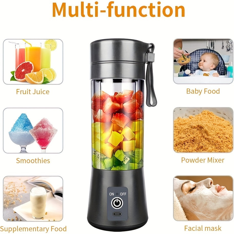 Portable 380ml Mini Blender USB Rechargeable Personal Shake Smoothie Ice Juicer