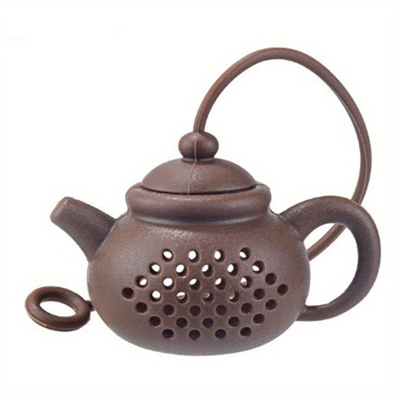 Креативный силиконовый заварник в форме чайника с ручкой, идеально подходит для заваривания листового чая или ароматизации чая специями. Универсальный кухонный гаджет для любителей чая.