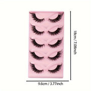 Women Luxurious Cat Eye False Eyelashes 5 Pairs Multi-layered Reusable Dense