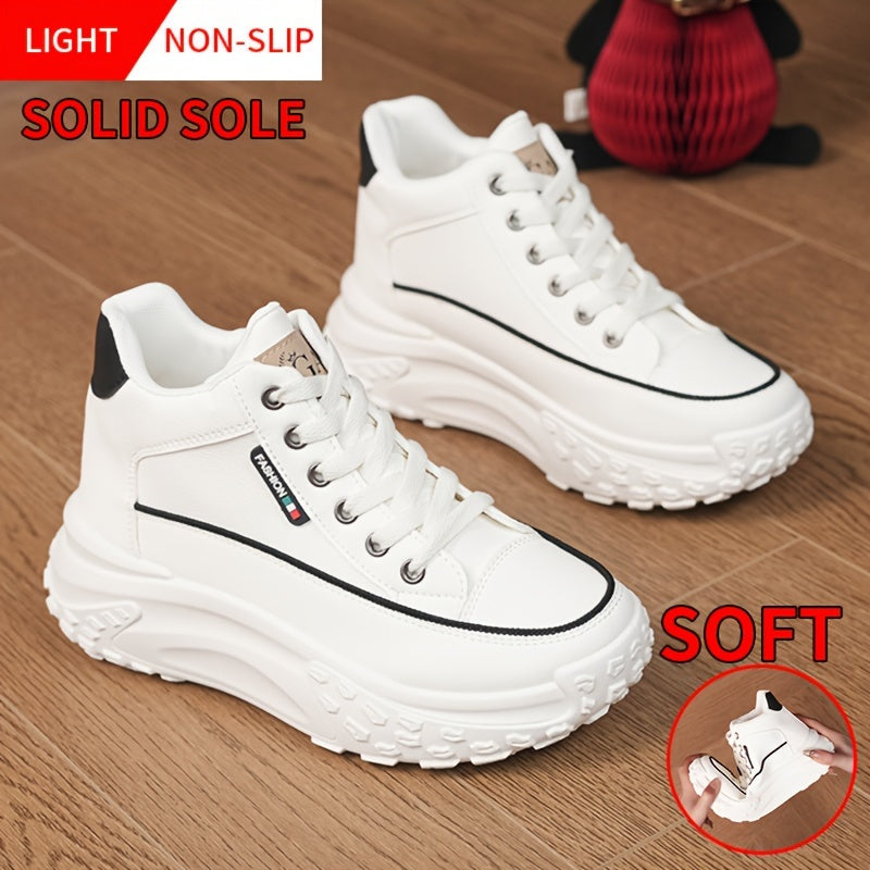 Women's Platform High Top Sneakers Comfortable Plus Size Outdoor Athletic Shoes