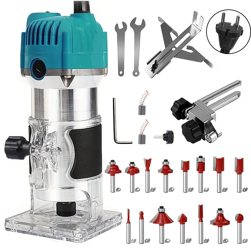 Электрический деревообрабатывающий фрезер с функцией прорезания для самостоятельной гравировки, обрезки кромки, фрезерования ламинированных материалов, резьбы 220В