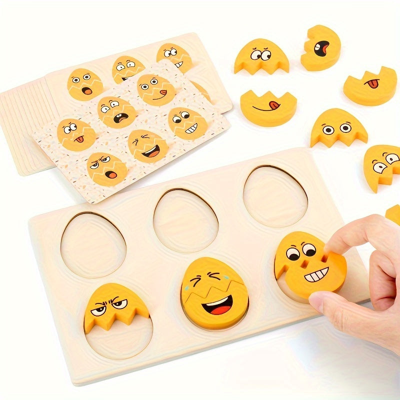 Wooden Puzzle Game for Children Promotes Emotional Expression Focus Training for Boys and Girls