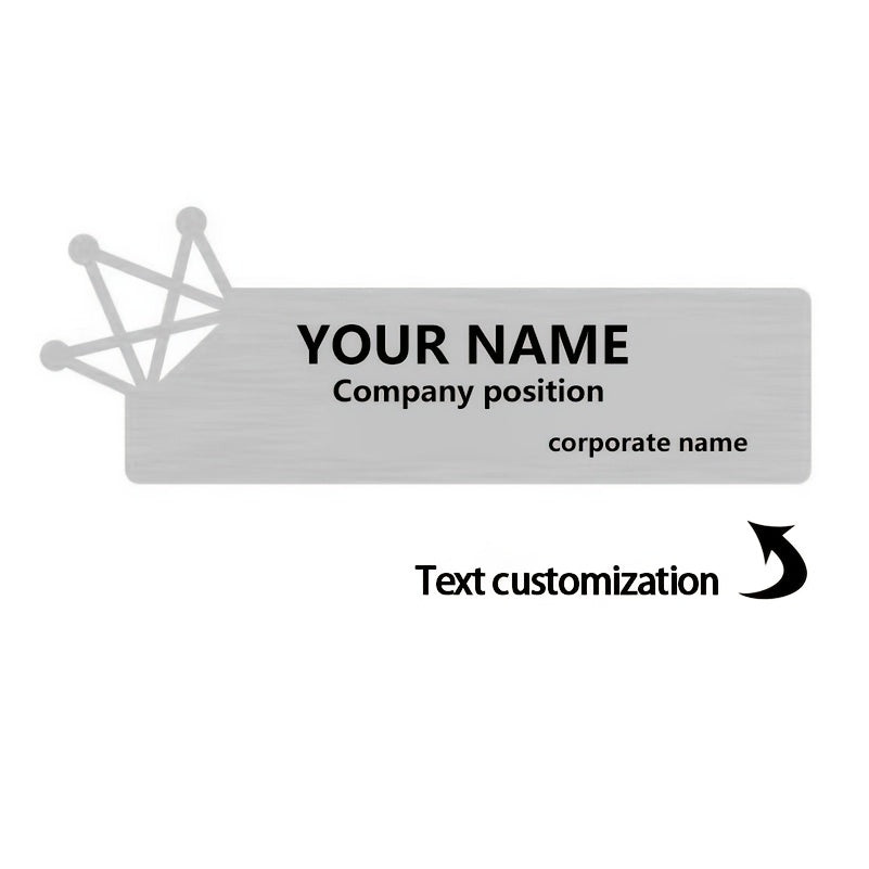 Shaxsiylashtirilgan bo'sh belgi brosh uchun ish ID, logotip va ismni o'yib yozish bilan