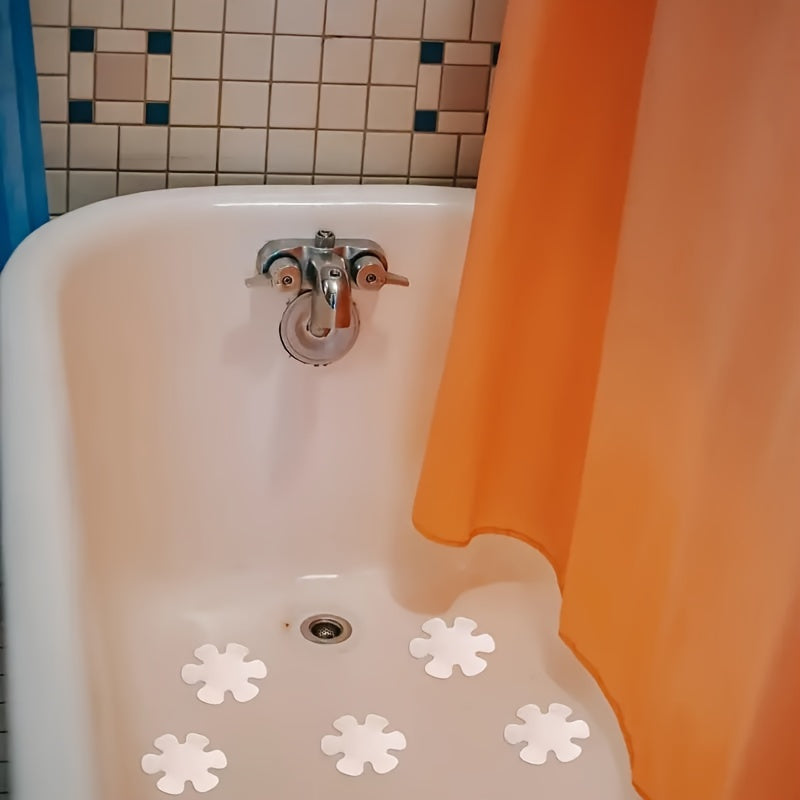 Set of 6 Colorful Flower-Shaped Anti-Slip Safety Stickers for Bathtubs and Showers