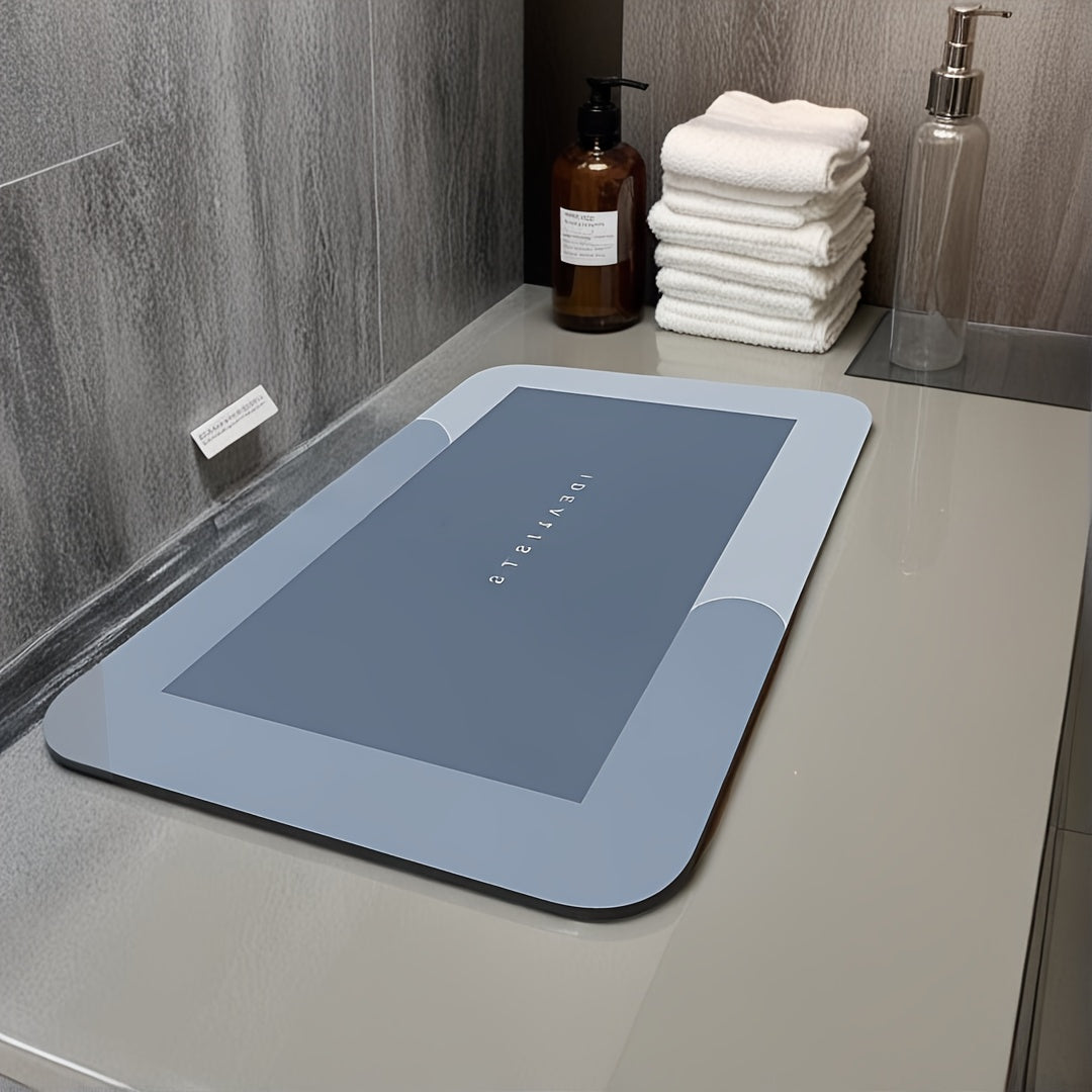 Anti-Slip Bathroom Mat, Quick Dry Crystal Velvet, Soft and Absorbent