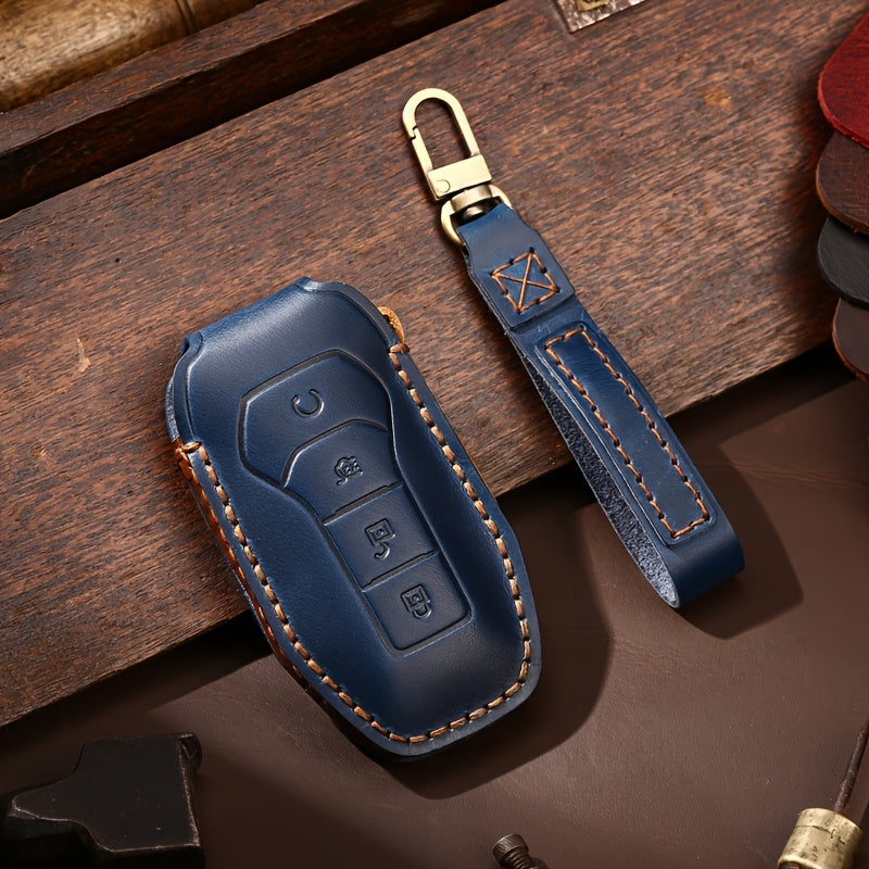 Customized Car Key Fob Cover Leather for SUV Compatible with Multiple Models