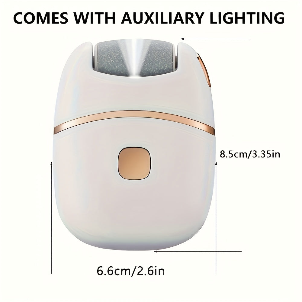 Электрическая щетка для ног с LED-подсветкой, перезаряжаемый удалитель мозолей для дома и путешествий