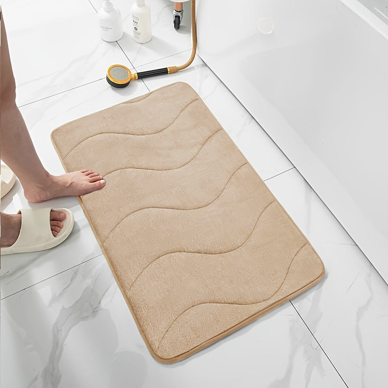 Soft Absorbent Waterproof Rectangular Bath Mat for Bathroom Shower Tub