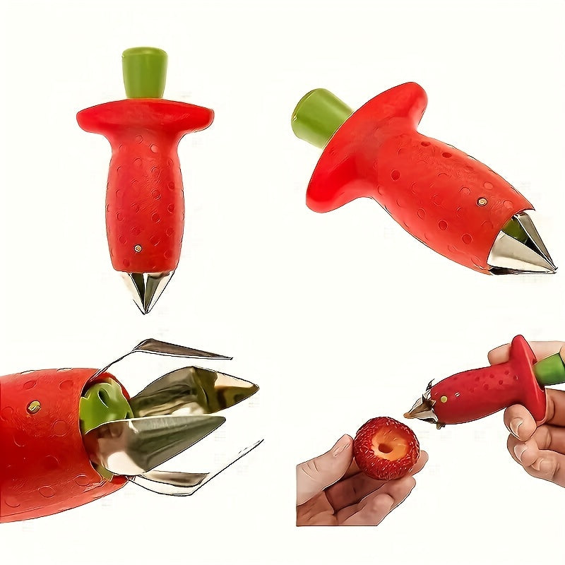 Stainless Steel Strawberry Corer Kitchen Tool for Effortless Stem Removal