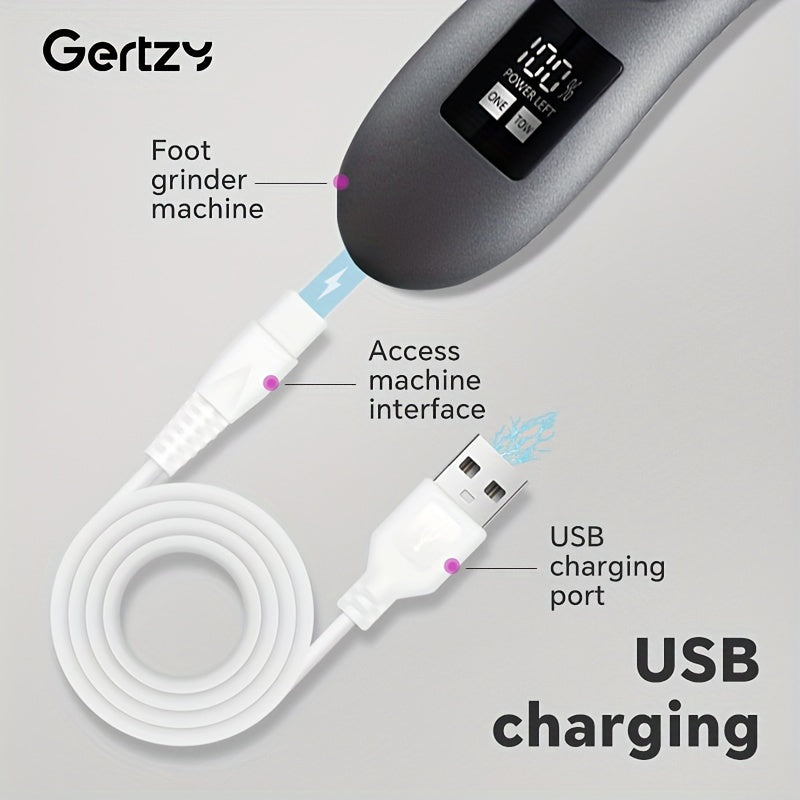 Rechargeable Electric Callus Remover with LCD Display USB Charging 2 Speeds Dead Skin Removal