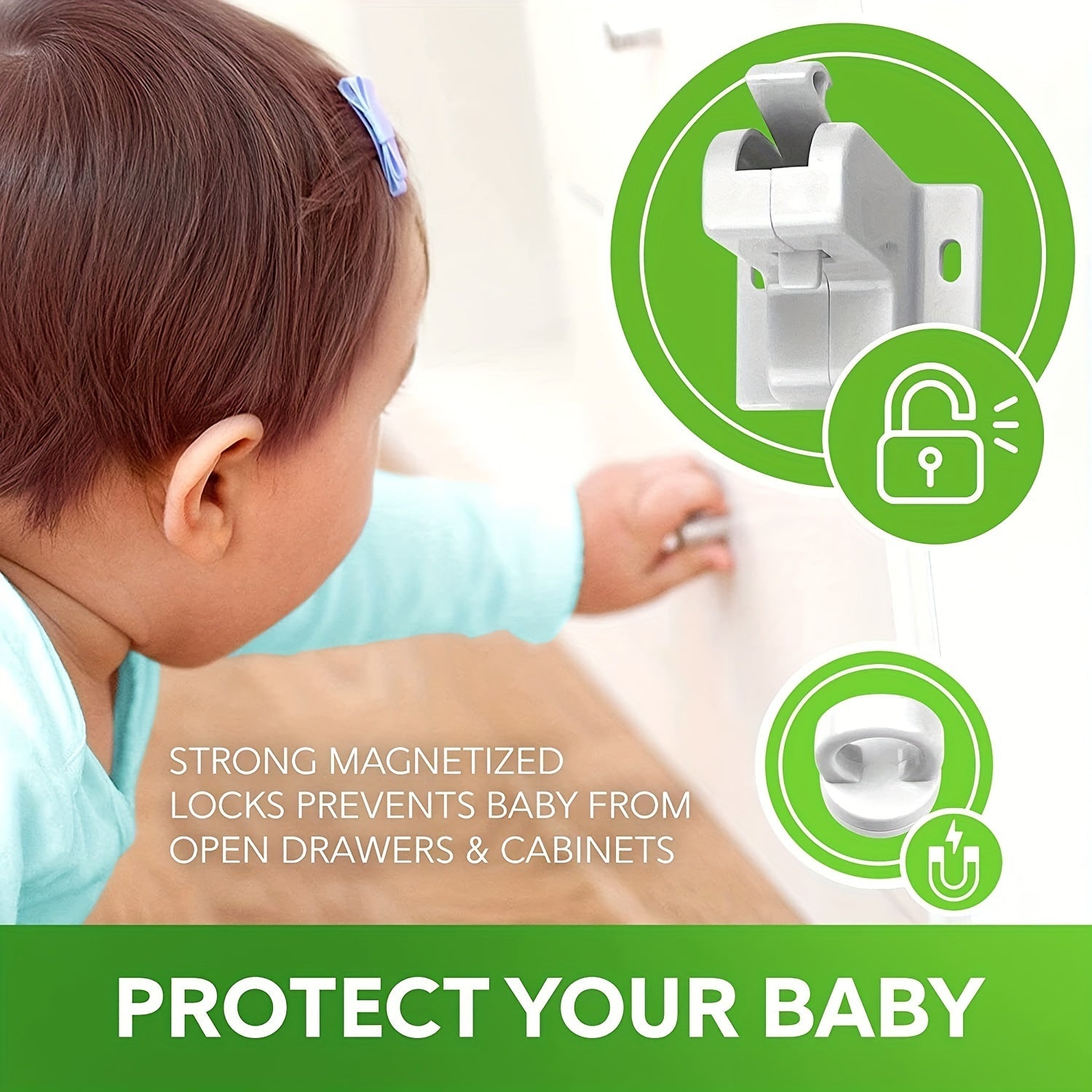 Baby Safety Locks with 10 Magnetic Locks and 2 Keys for Childproofing