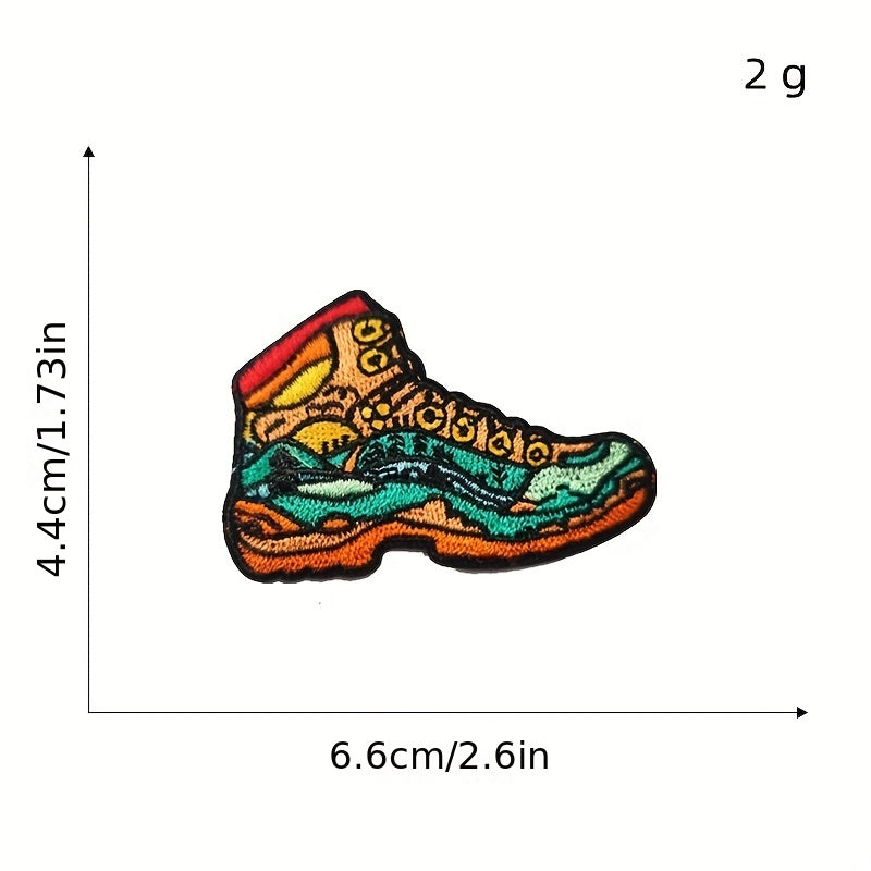 Set of 15 Vibrant Embroidered Iron-On Patches for Clothing Repair and Decoration