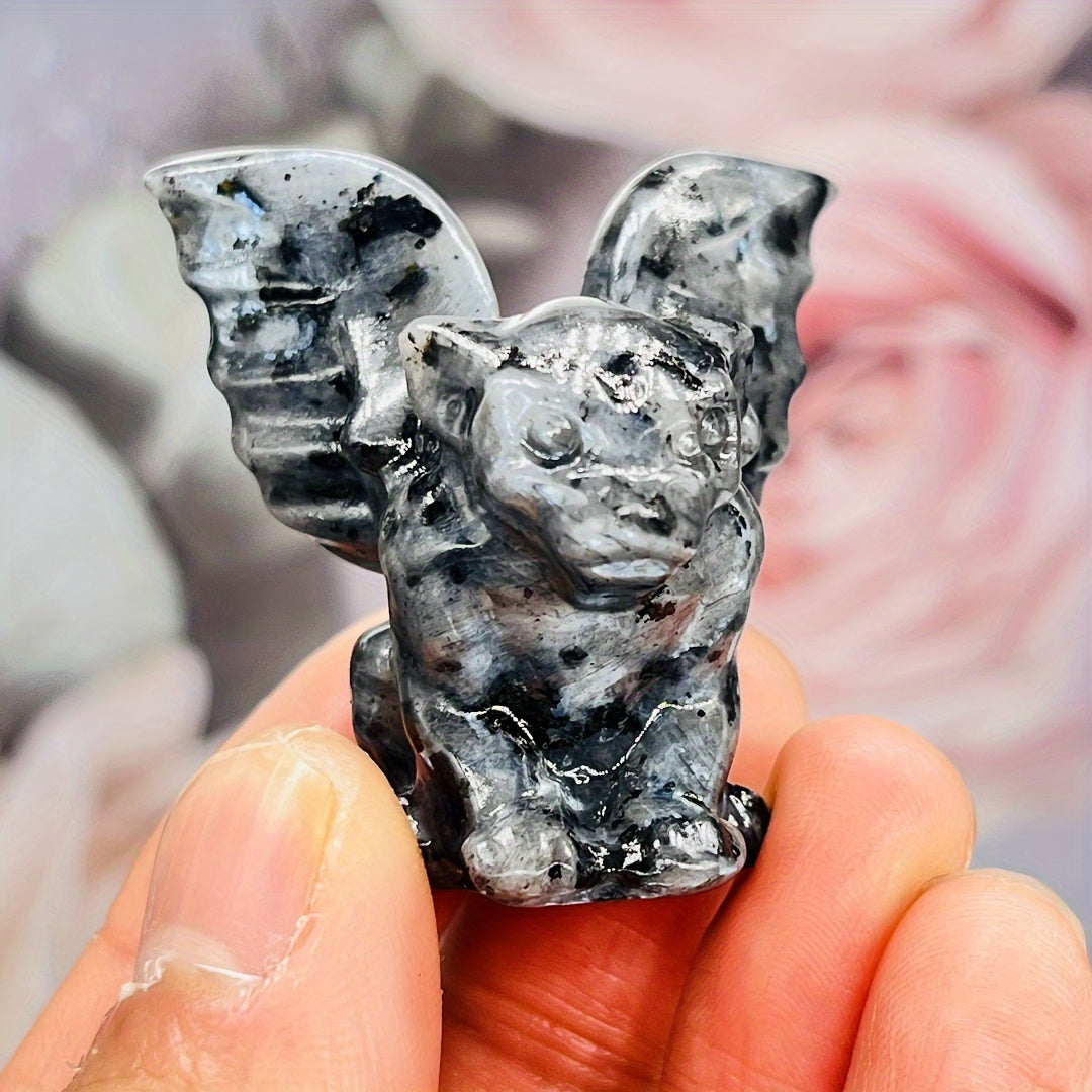 Uy bezaklari va ofis stol aksessuarlari uchun tabiiy kristall gargoyle haykali