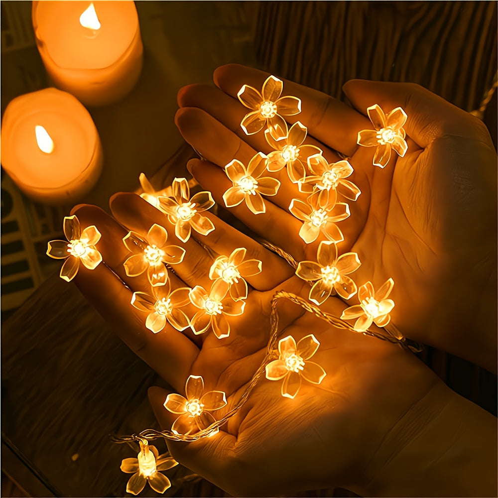 LED Cherry Blossom String Lights Warm Yellow for Home Decor Weddings Christmas Parties