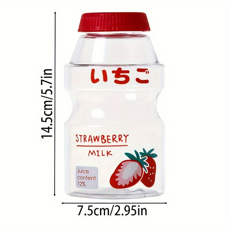 Cartoon Milk Bottle Design Sports Tumbler with Seal Cap Large Capacity BPA-Free Polycarbonate Travel Mug