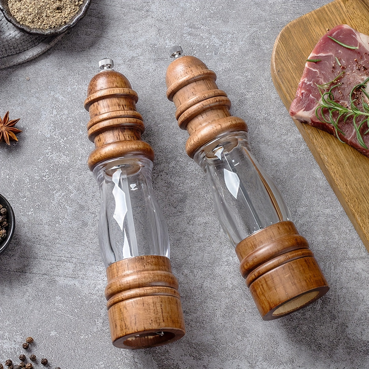 Premium Wooden Pepper Grinder for Home and Restaurant Black Pepper Salt Sea Salt
