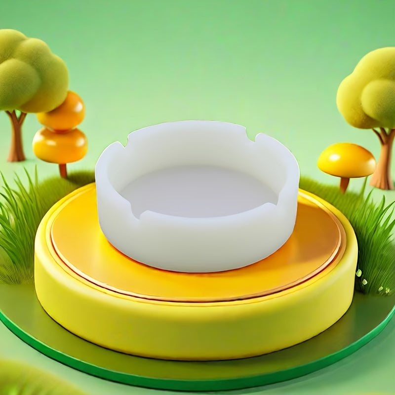 Glow-in-the-Dark Silicone Ashtray Round Shatterproof Fluorescent Home Decor