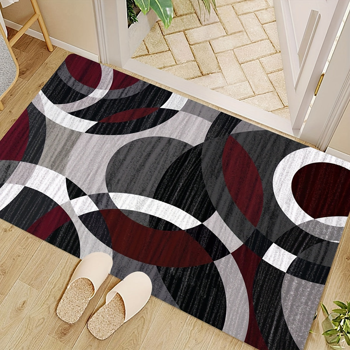 Zamonaviy Nordik geometrik naqshli gilam, mashina bilan yuviladigan pol matosi, mehmonxona va yotoq xonasi uchun