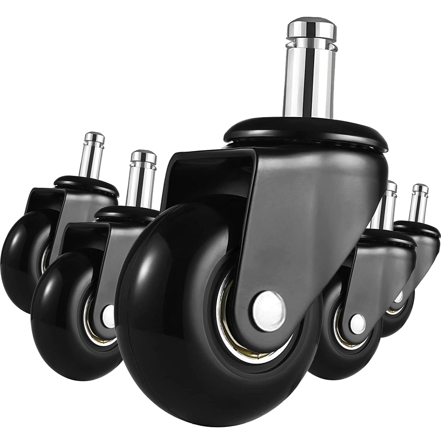 3-дюймовые черные прозрачные резиновые поворотные колеса для офисных кресел с бесшумными колесами