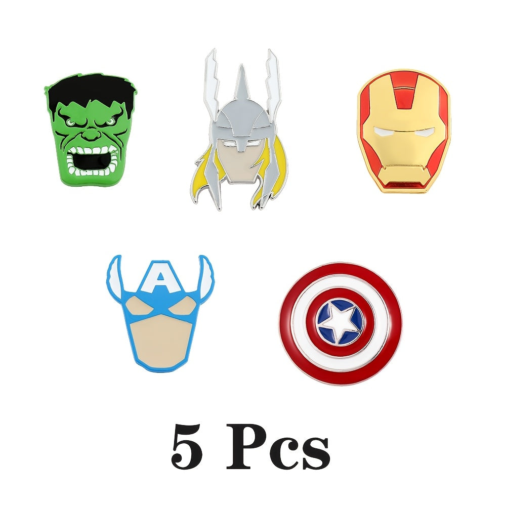 Set of 5 Anime Character Brooches Enamel Metal Pins for Clothing and Accessories