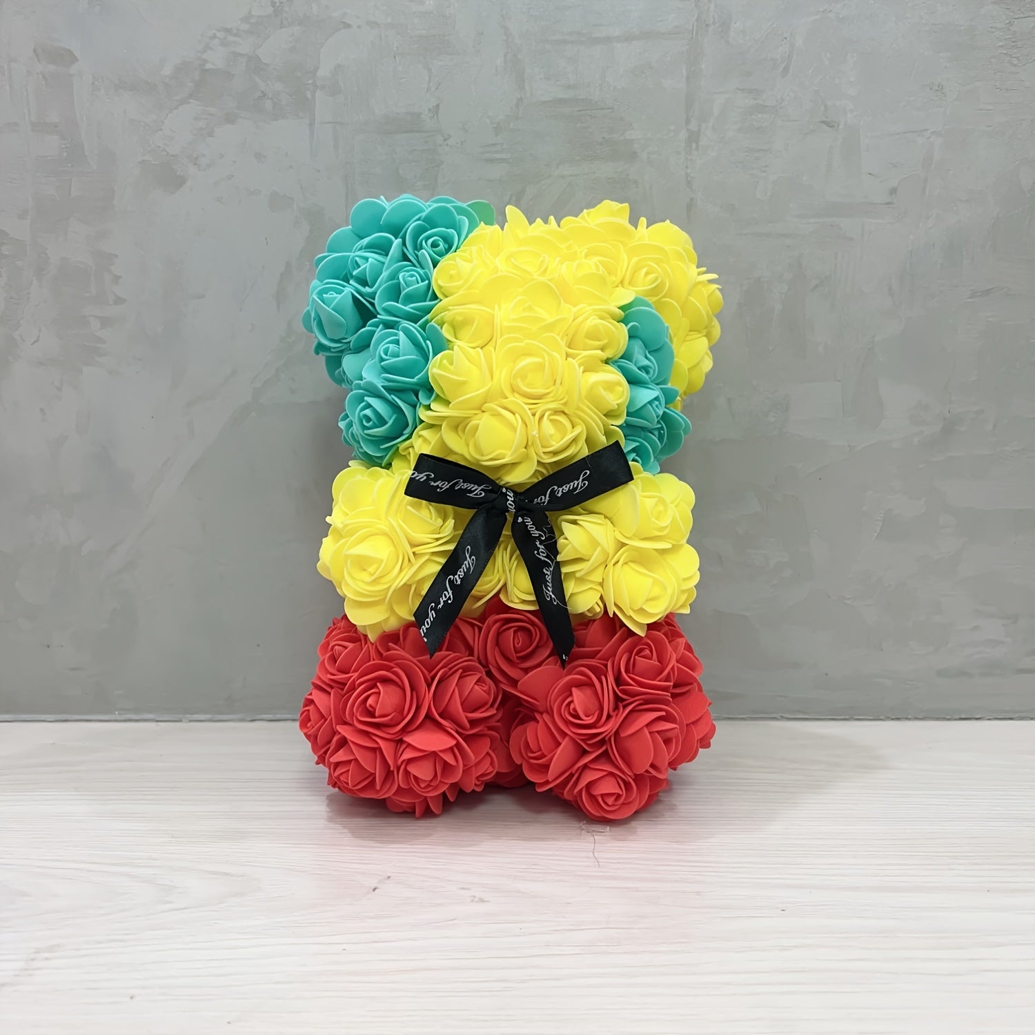 10 Inch Eternal Rose Bear Foam Flower Teddy for Valentine's Day Romantic Decor