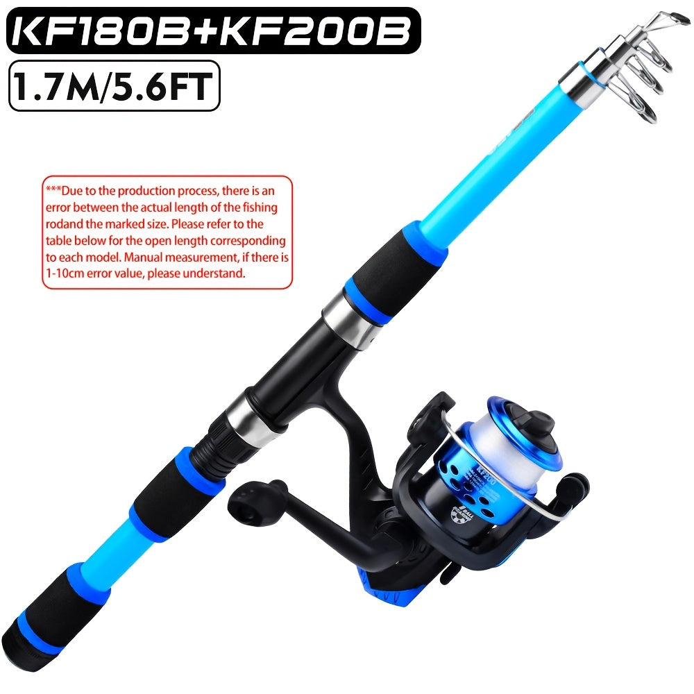Ultra-Light Telescopic Fishing Rod 149cm 179cm Glass Fiber Portable Versatile Blue