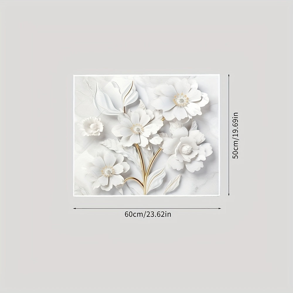 Flower Print Washing Machine Dust Cover Mat Non-Electric 50x60 cm Laundry Kitchen