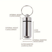 Portable Aluminum Pill Container Keychain Waterproof Small Travel Case