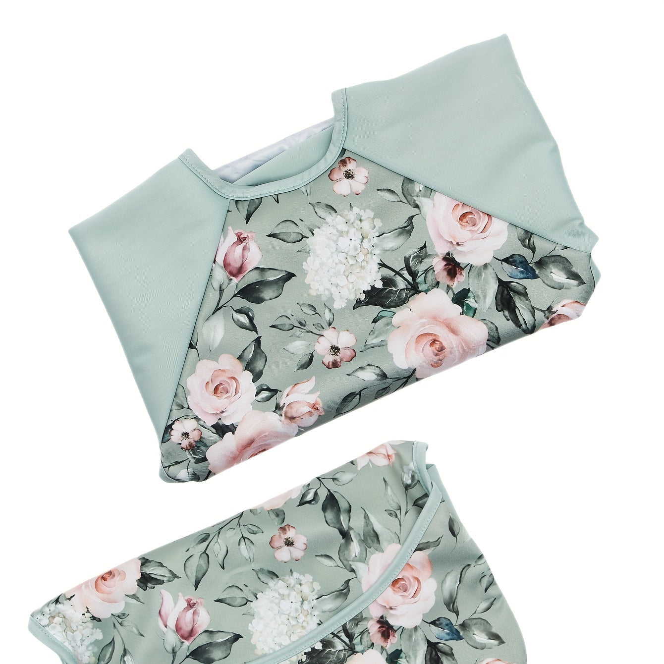 Babero para bebé resistente al agua para niños de 6 a 24 meses con recolector de comida y mangas