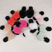 Zapatillas elegantes de mujer con forro de piel sintética, parte superior de tela, suela de EVA, para todas las estaciones, comodidad en interiores