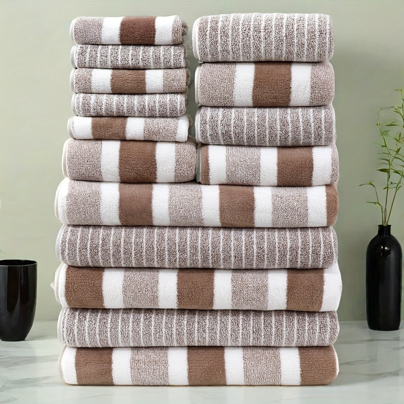 15 ta bo'lakli koral fleece sochiq to'plami, yuz, qo'l va vanna sochiqlari bilan hammom uchun