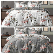 Two-Color Flower Pattern Bedding Set for Bedroom and Guest Room with Soft Polyester Fabric
