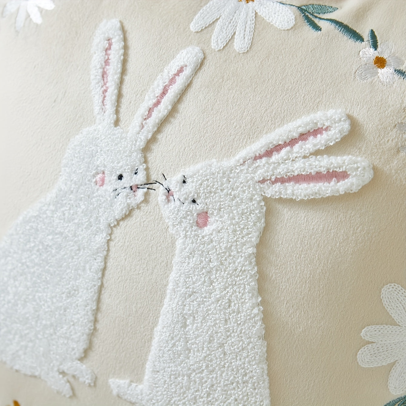 Pasxa quyon polyester yostiq qopqog'i, Pasxa quyon yostiq qopqog'i, yotoqxona va divan aksessuarlar, to'plovchi binolarni bezash (yostiq kiritilmagan)