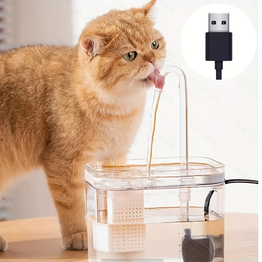 1.5L USB Cat Water Fountain with Filter and Faucet Kit