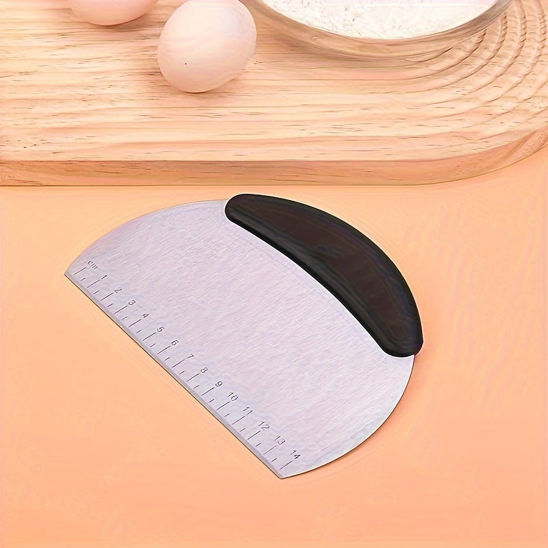 Stainless Steel Dough Cutter with Measuring Guide for Baking and Pastry