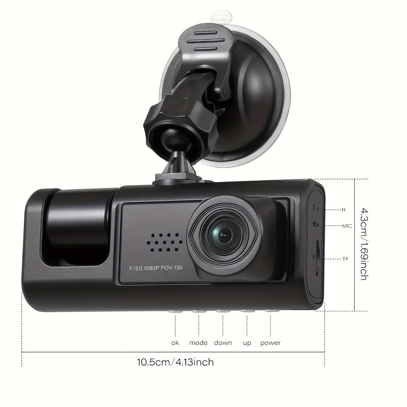 Car Dash Camera Dual Front Inside Full HD Night Vision Loop Recorder Blackbox