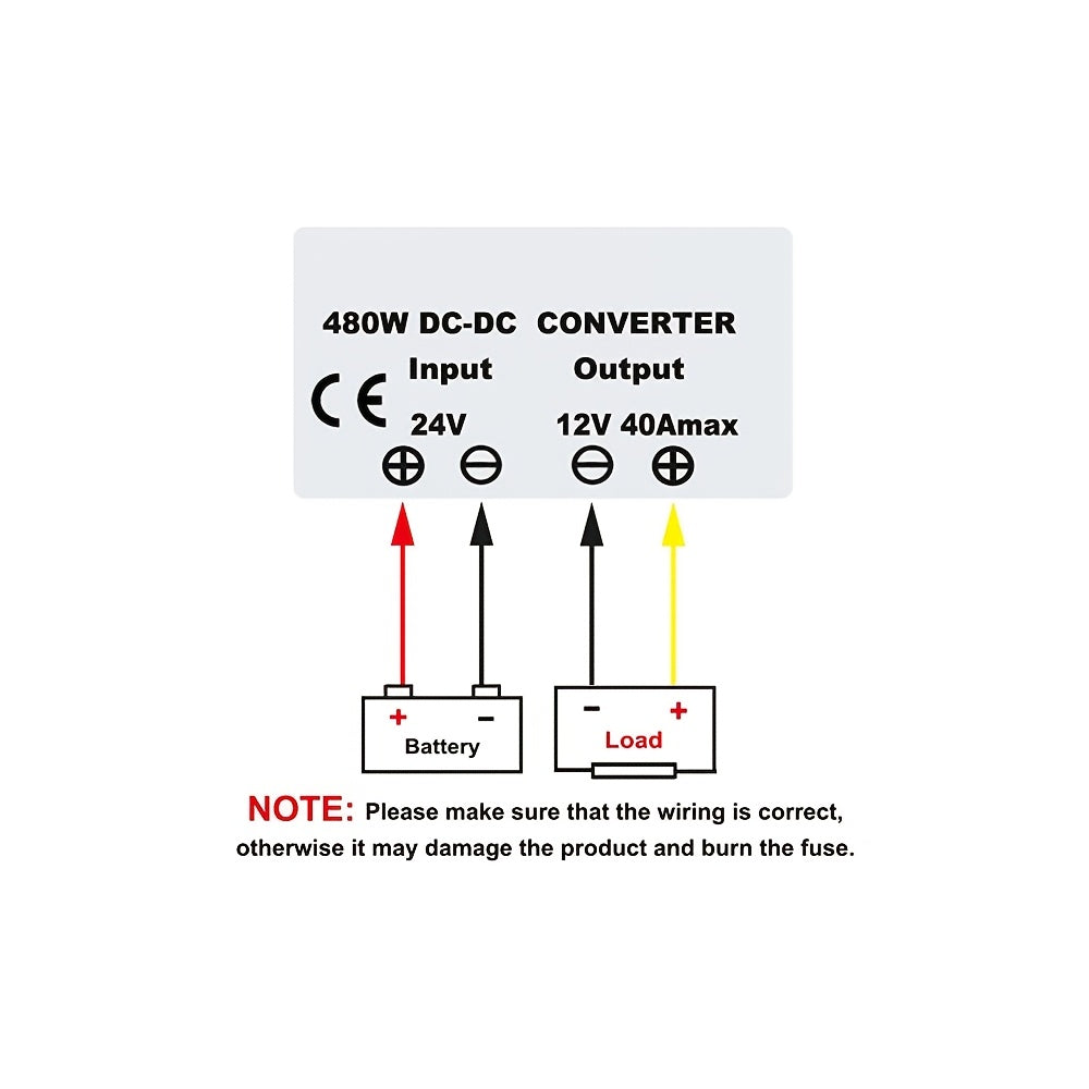 24V to 12V 40A 480W DC-DC Voltage Converter Regulator