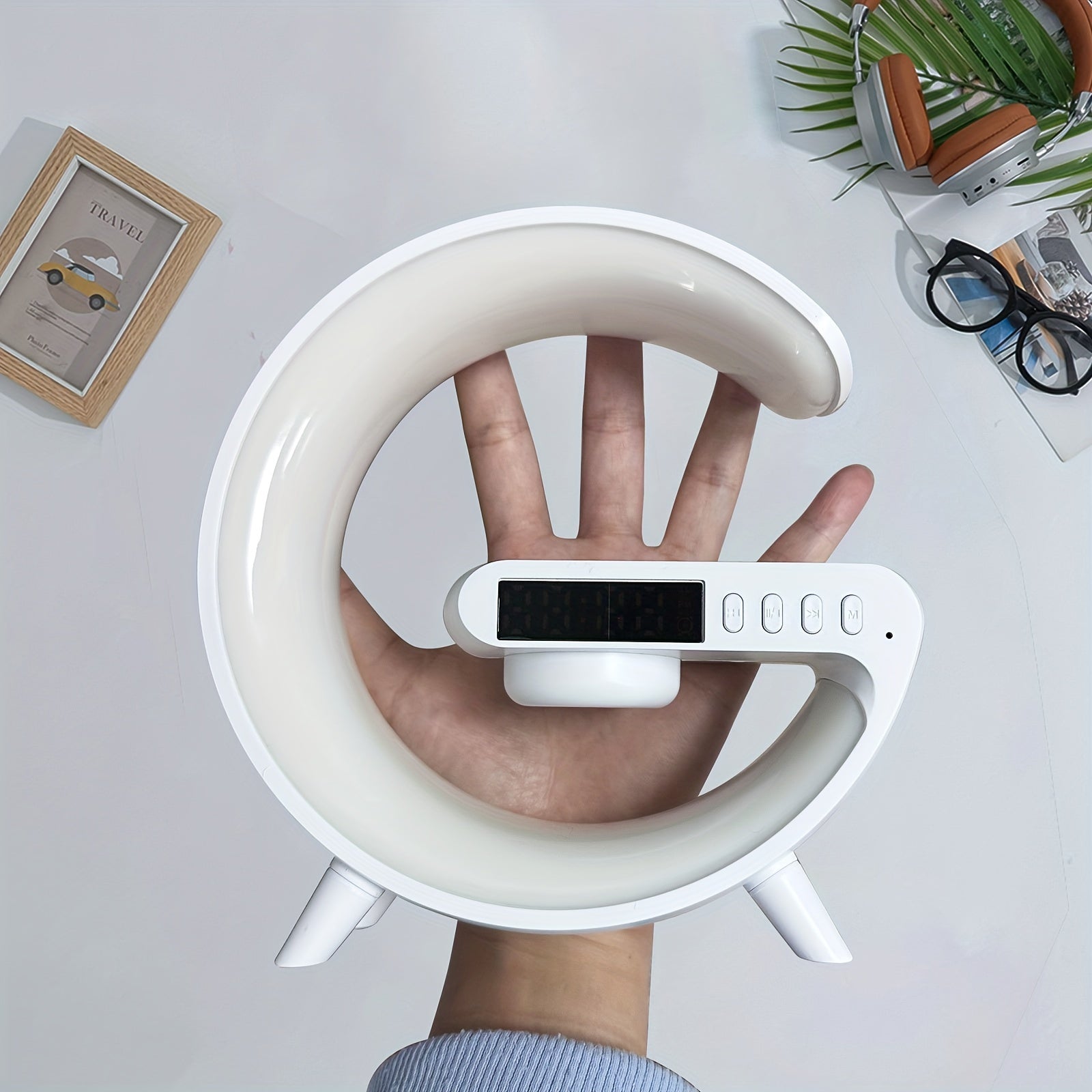 Multifunctional Alarm Clock with Sunrise Light Wireless Charging Bluetooth Speaker and Timer